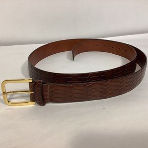 Men’s Trafalgar Brown leather belt with solid brass buckle size 40